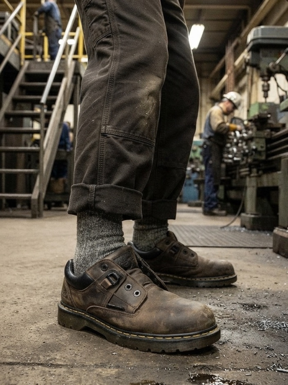 Dr. Martens Industrial Lace Up Work Shoes Sneakers Made in England Size 9 - Picture 2 of 12
